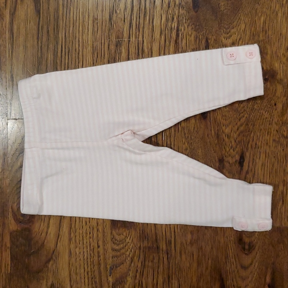 Girls Carter's pink & white striped pull on pants size 3M